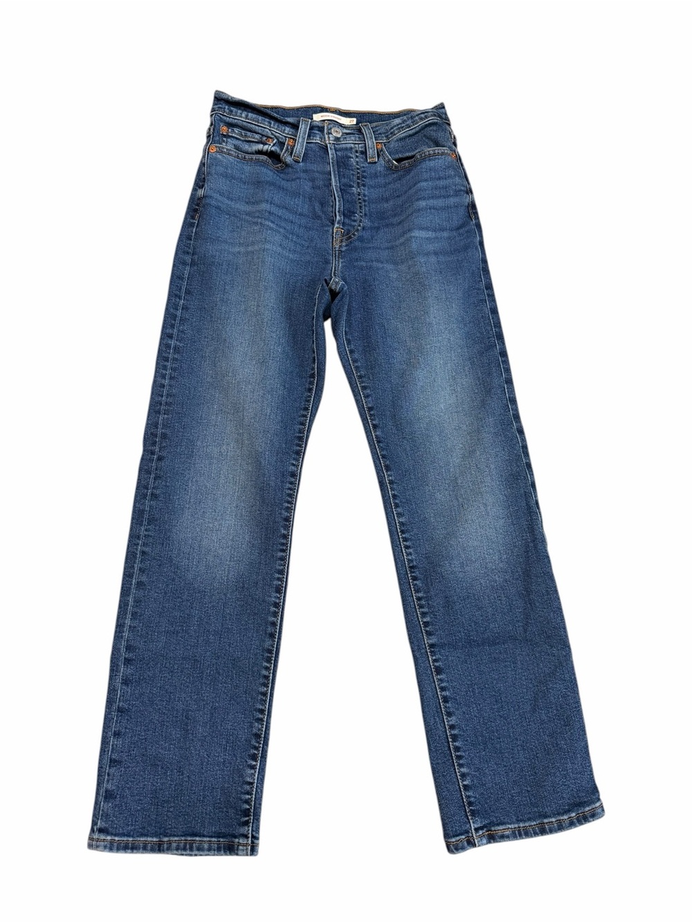 Levi's Wedgie Straight High Rise Button Fly Medium Wash Jeans Size W27 L28